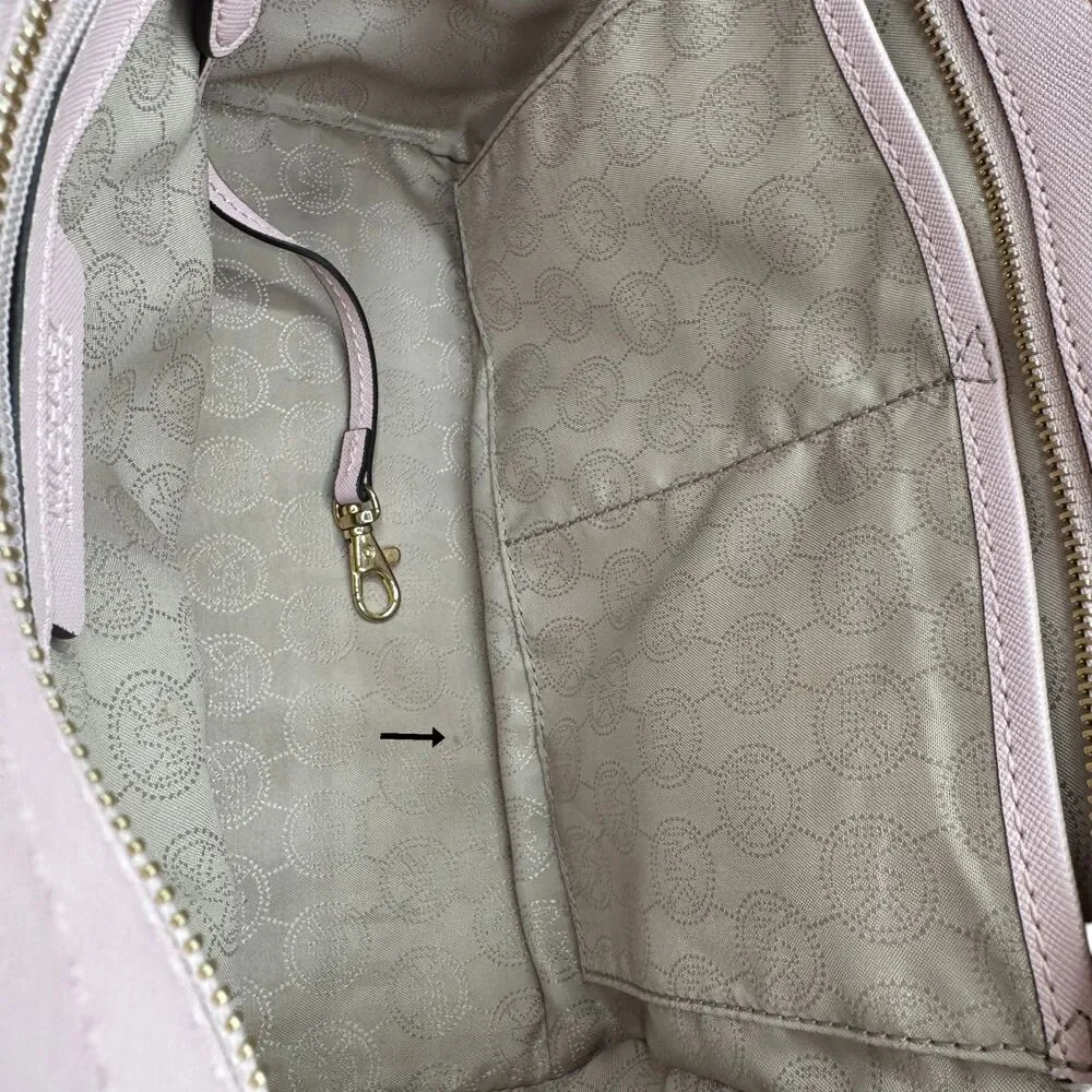 Michael Kors Selma Medium Satchel Blossom Pink Saffiano Crossbody - Picture 6 of 16